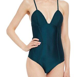 NWT Zimmermann Blue Green One Piece Swimsuit Sz 0-4, XS-S Adjust Straps Quilted